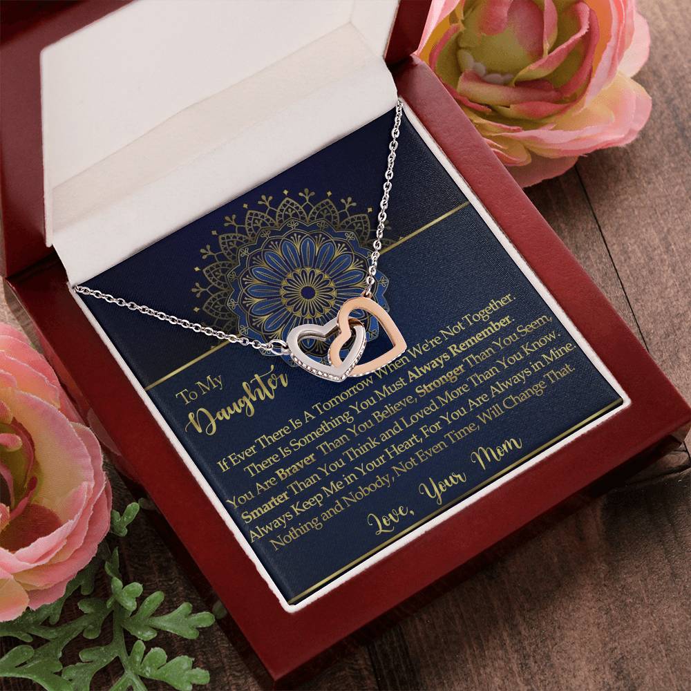 To My Daughter - Interlocked Hearts Necklace Interlocking Hearts Necklace