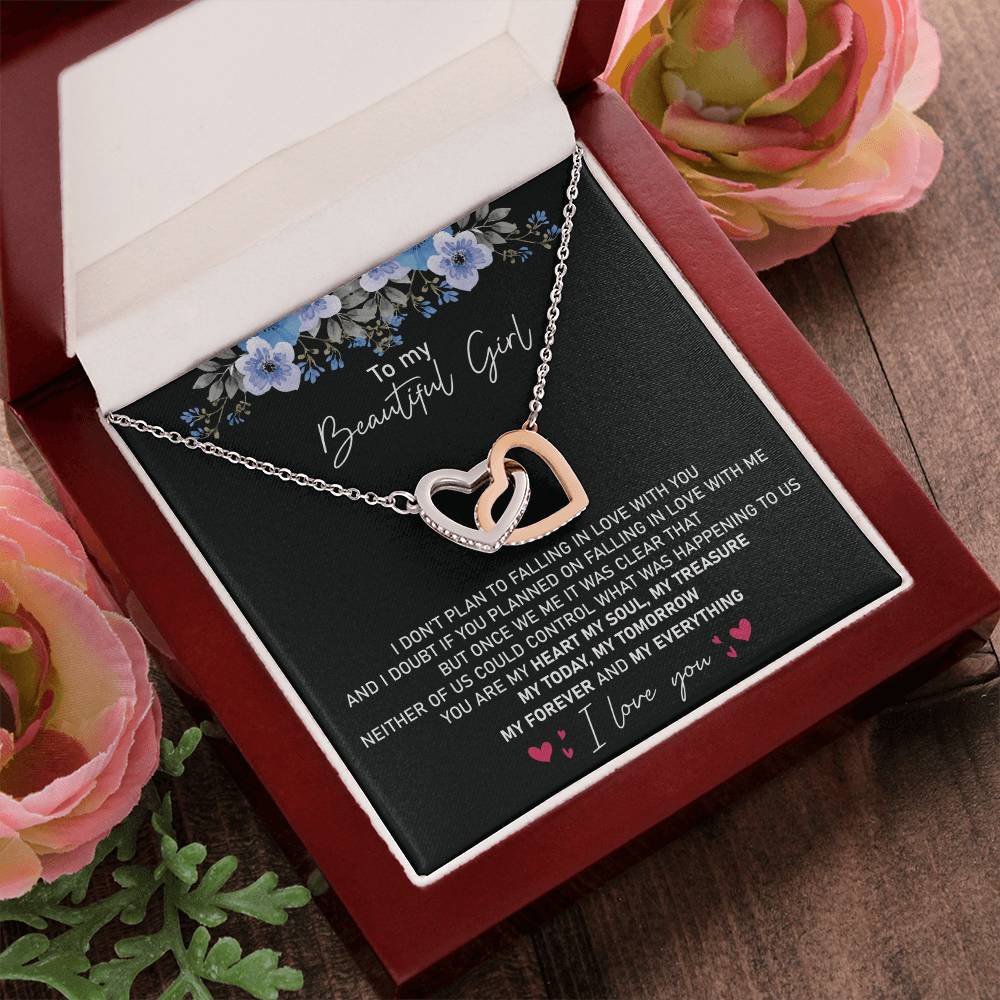 Perfect Valentines Necklace Gift For Girlfriend Wife Future Wife Interlocking Hearts Necklace