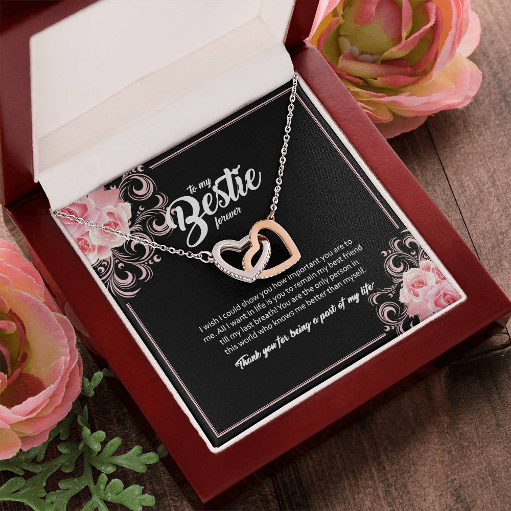 To My Bestie- Interlocking Hearts Necklace