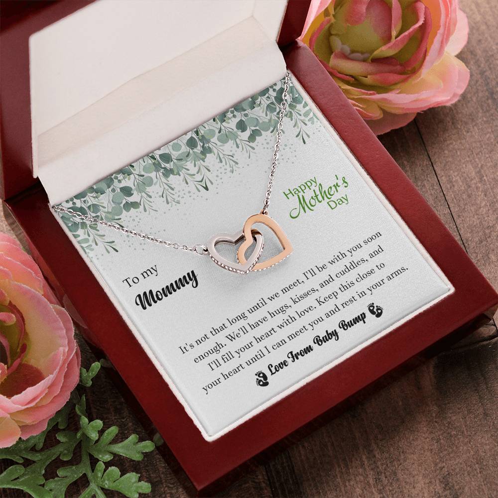 To My Mommy - From Baby Bump - Pregnancy Gift - Mother'S Day Gift - Luxury Necklace Interlocking Hearts Necklace