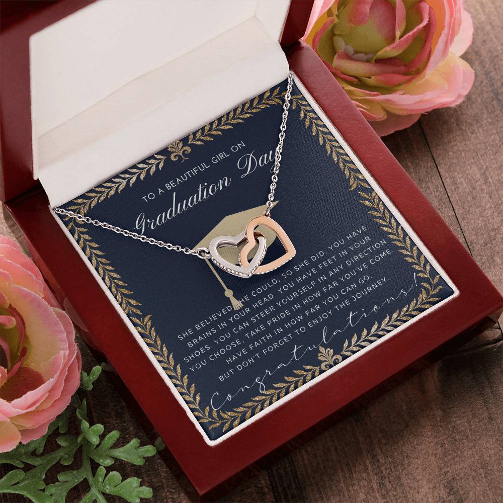 Graduation Gift Necklace For Daughter Graduation Gift For Her College Graduation Gift For Her High School Senior Graduation Mba Phd Master Class Of Interlocking Hearts Necklace