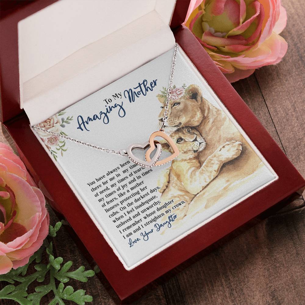 To My Amazing Mother - You Have Always Been There - From Daughter Interlocking Hearts Necklace