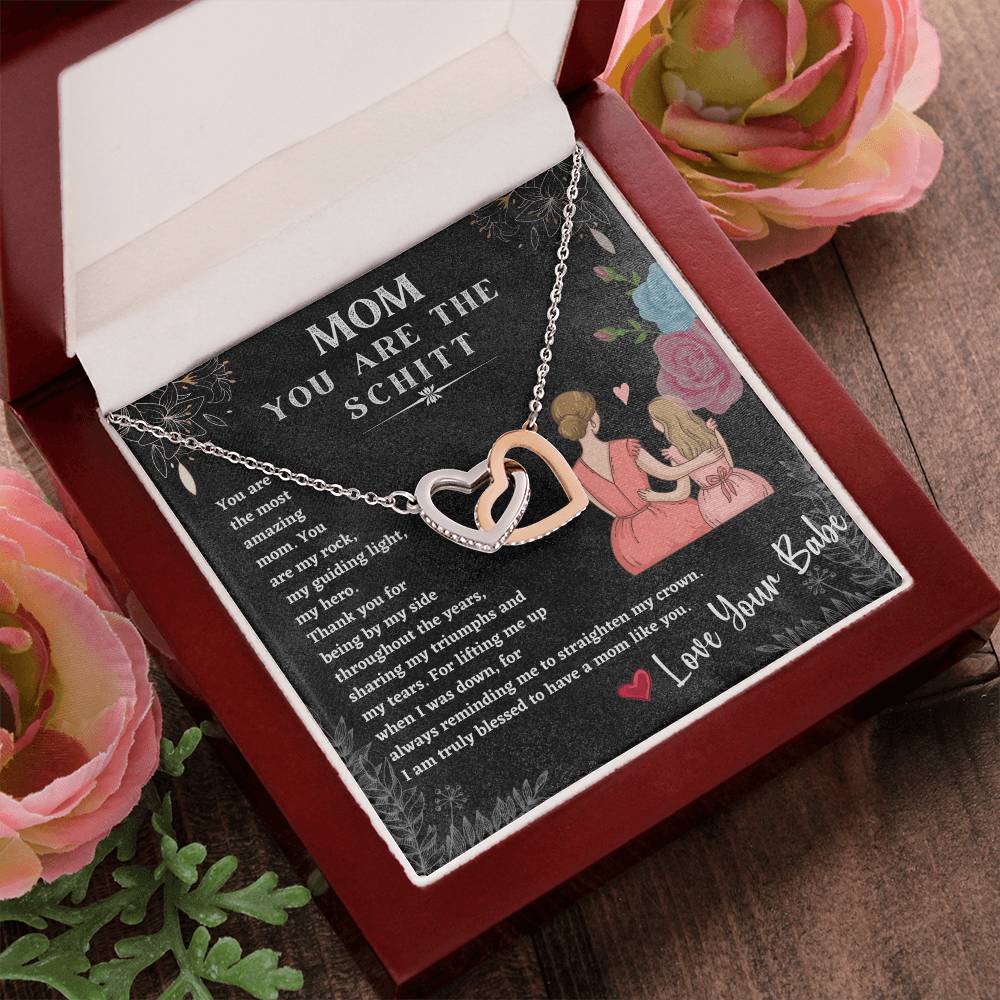 Mom You Are The Schitt! You Are The Most Amazing Mom Mothers Day Gift Neckles Interlocking Hearts Necklace