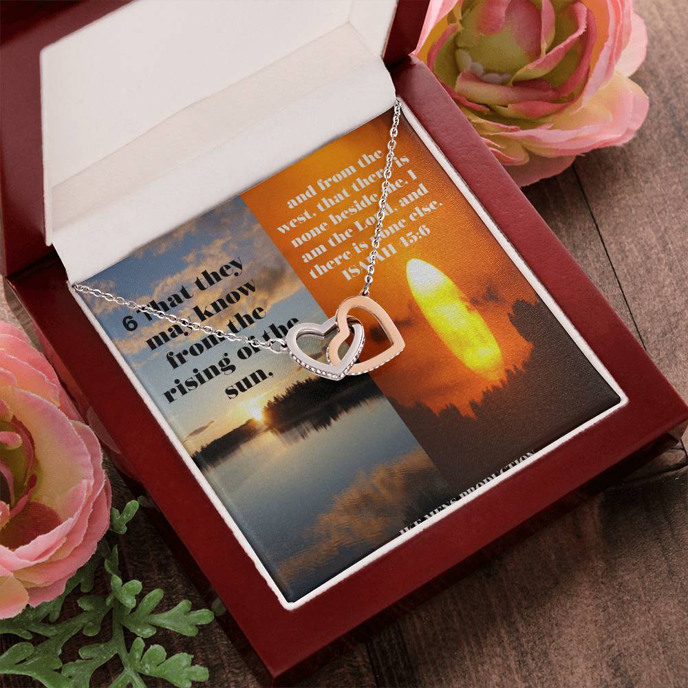 Ike Mens Collage Scripture Jewelry Interlocking Hearts Necklace