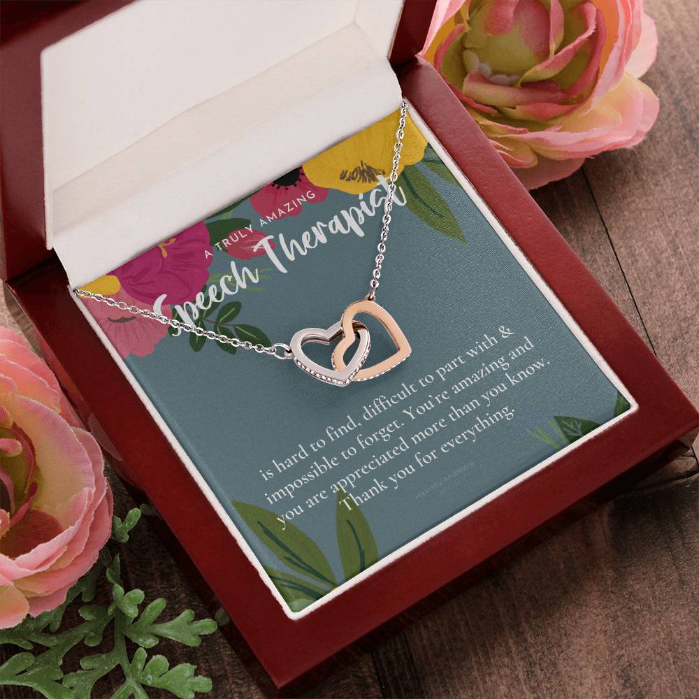 Speech Therapist Gift Amazing Speech Therapist Gift Necklace Language Pathologist Gift For Speech Pathologist Interlocking Hearts Necklace