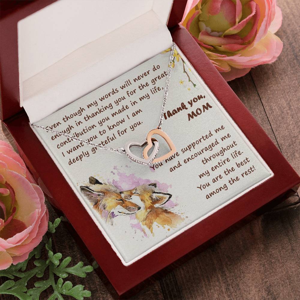 Thank You Mom Thanksgiving Gift Interlocking Hearts Interlocking Hearts Necklace