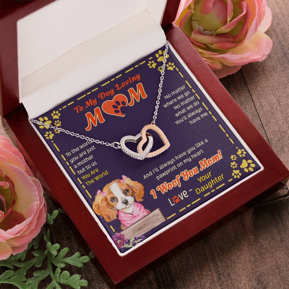 To My Mom - You Are The World - Necklace Interlocking Hearts Necklace