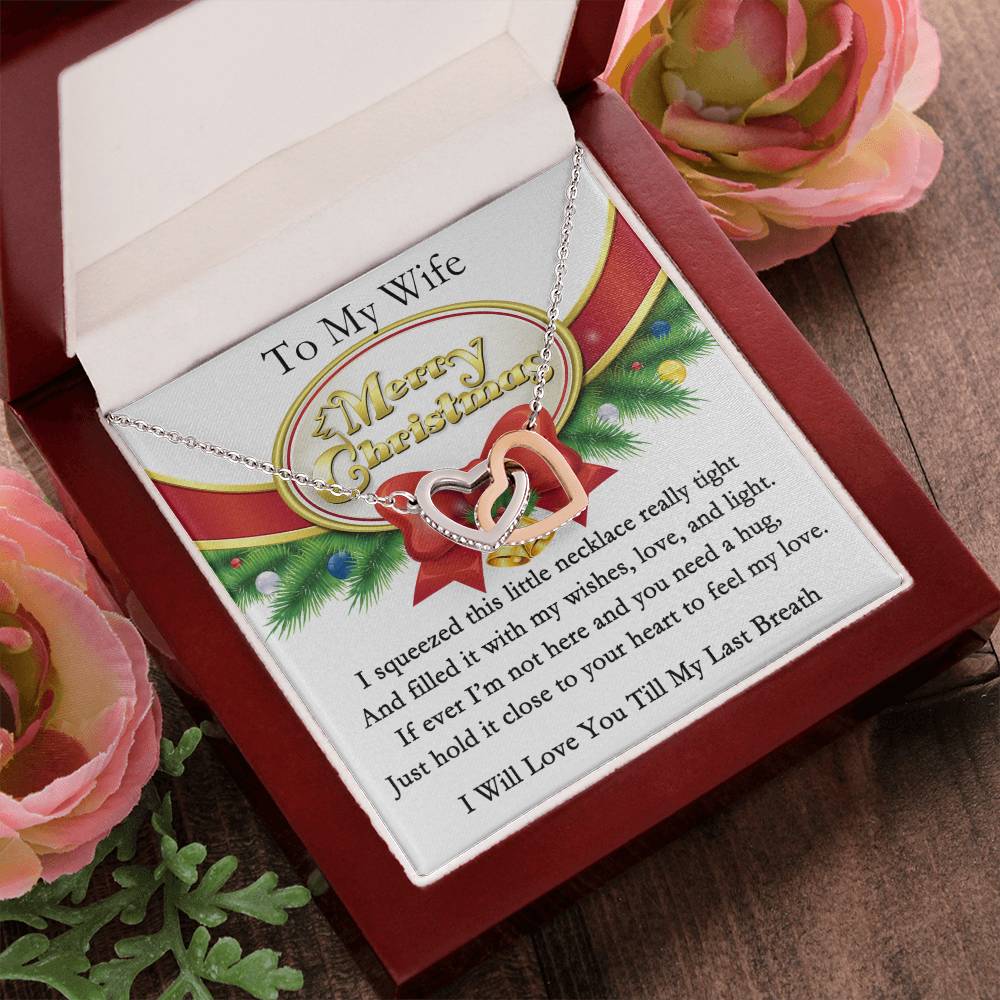 To My Wife Interlocking Hearts Necklace