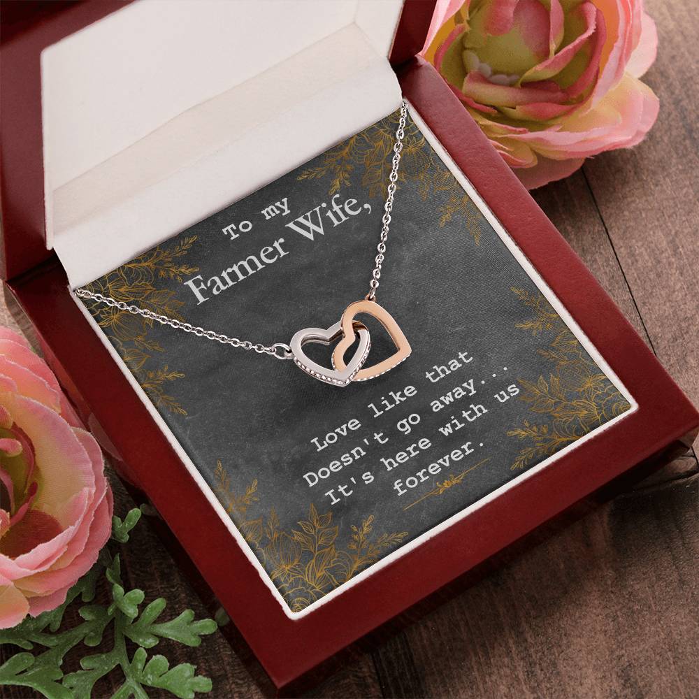 To My Farmer Wife Necklace Interlocking Hearts Necklace