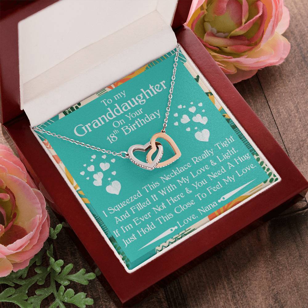 To My Granddaughter Gift Necklace On Your 18Th Birthday Gifts For Granddaughters Grandmother & Granddaughter Necklace Custome Gift Card Interlocking Hearts Necklace