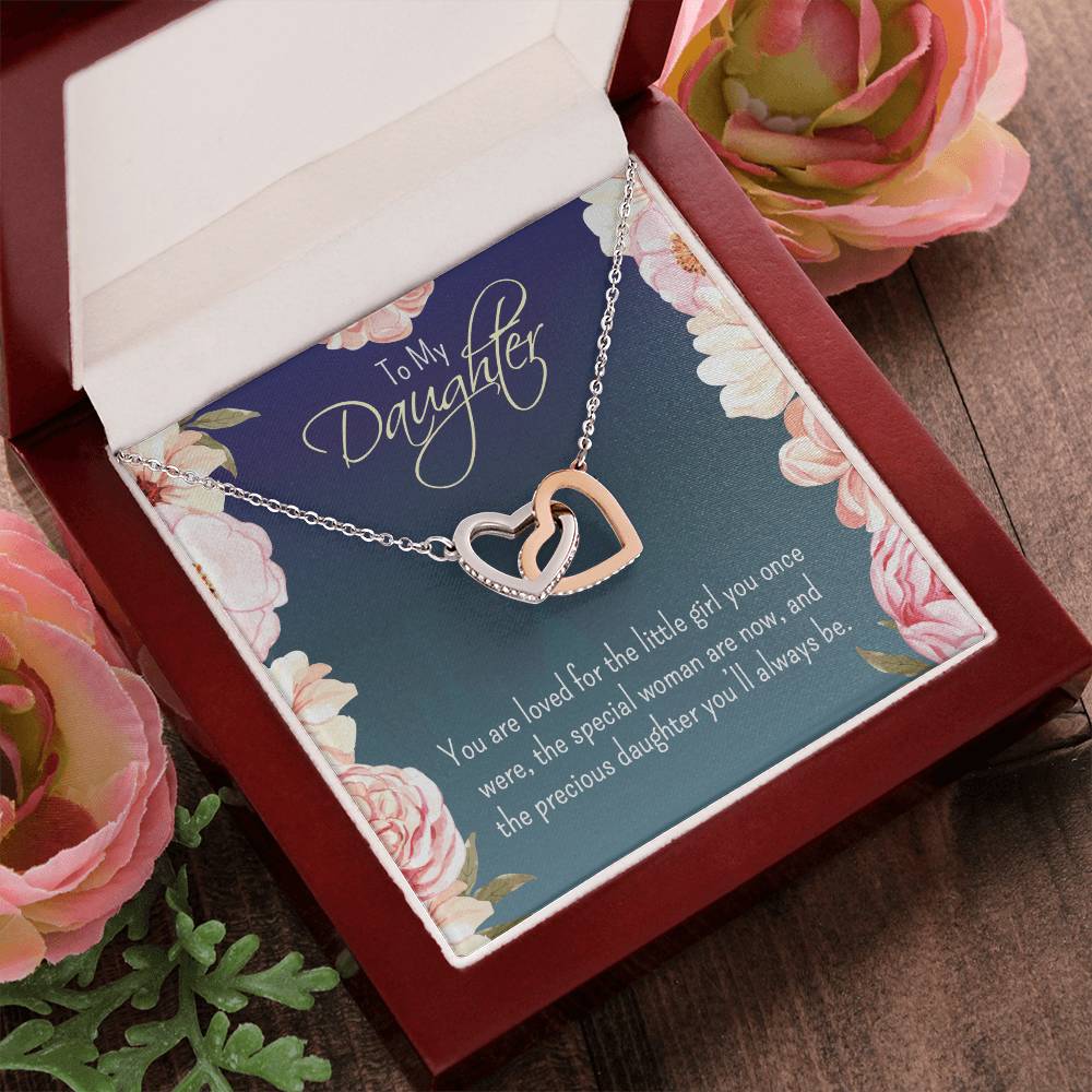 Interlocking Hearts Necklace For Daughter