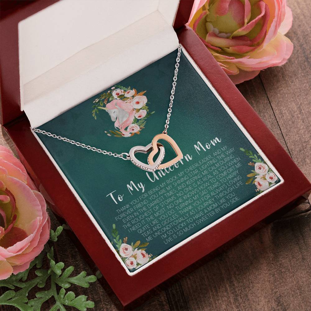 Mom Gift Mother'S Day Gift Mother'S Day Earrings Mother Daughter Gifts 2 Interlocking Interlocking Hearts Necklace