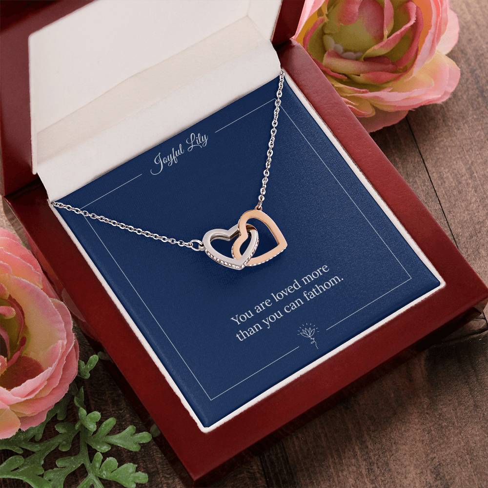 Joyful Lily - Interlinked Hearts Pendant Necklace Interlocking Hearts Necklace