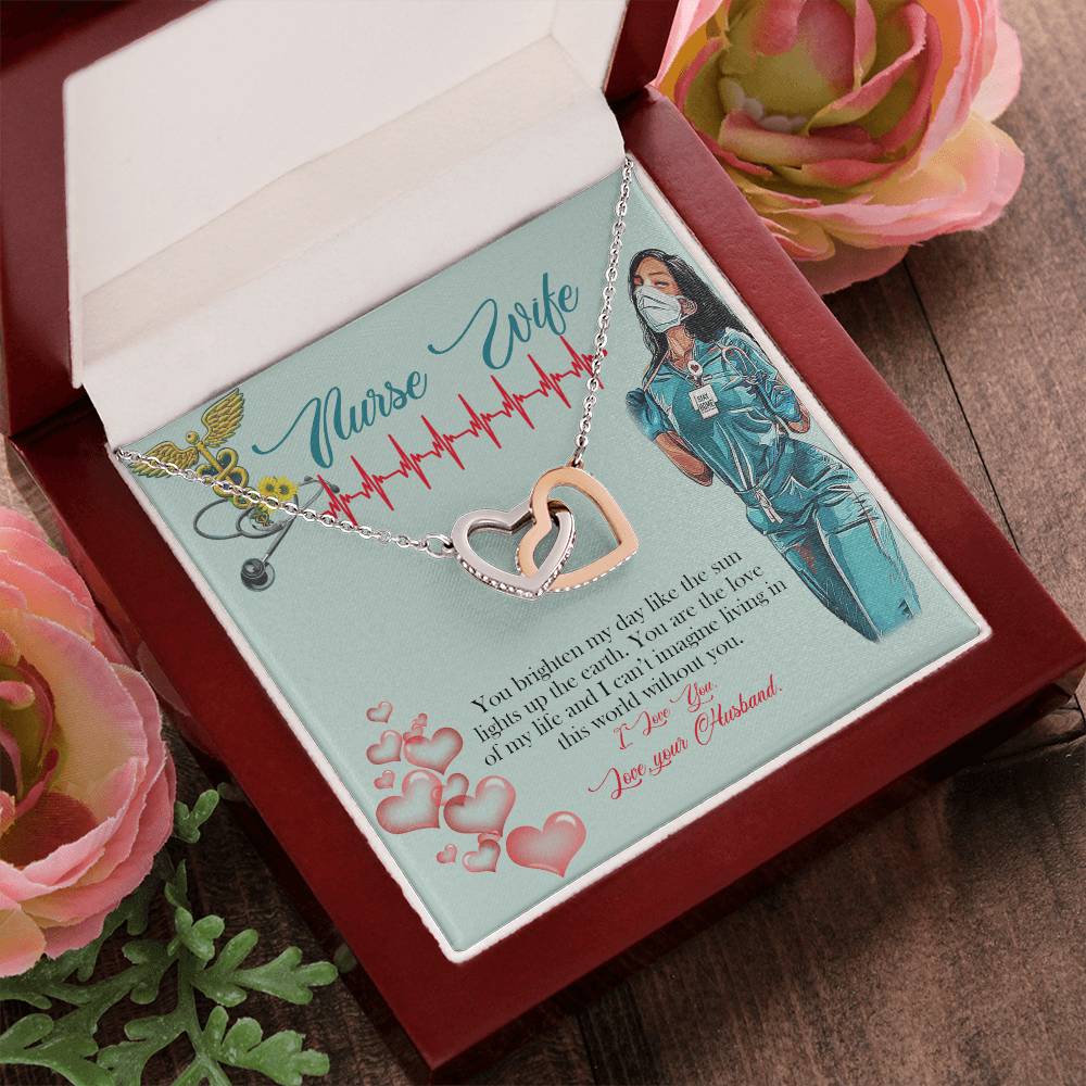 Love Your Nurse Interlocking Hearts Necklace