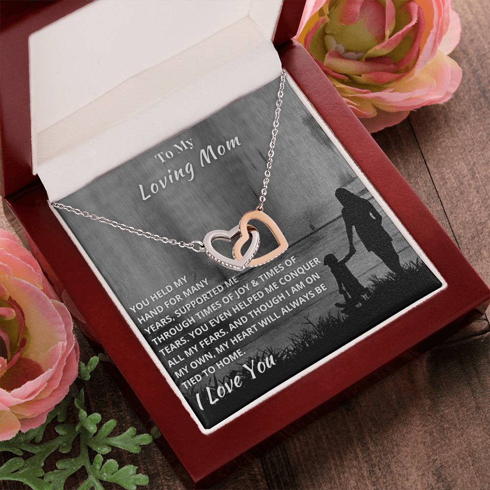 To My Mom - Hold My Hand Forever - Necklace Interlocking Hearts Necklace