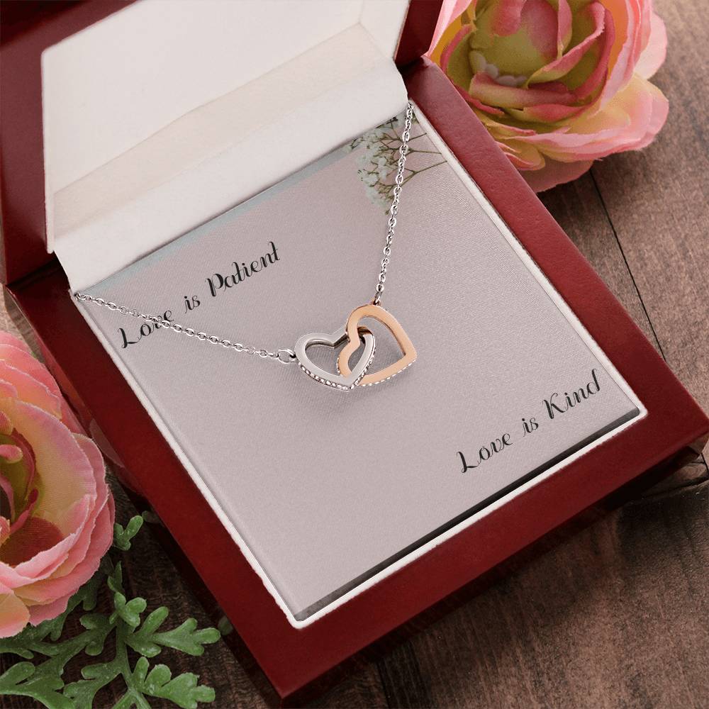 I Love You Necklace With Message Card Interlocking Hearts Necklace