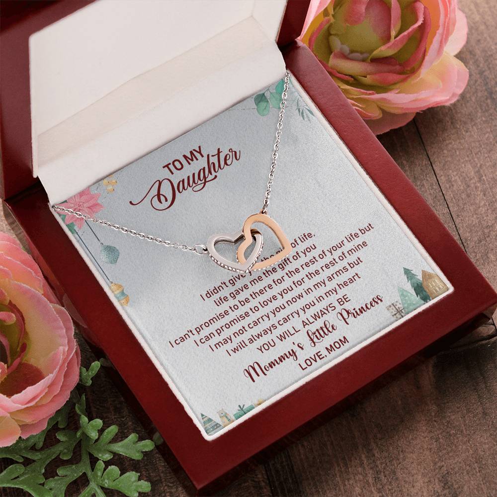 To My Daughter Interlocking Hearts Necklace Message Card