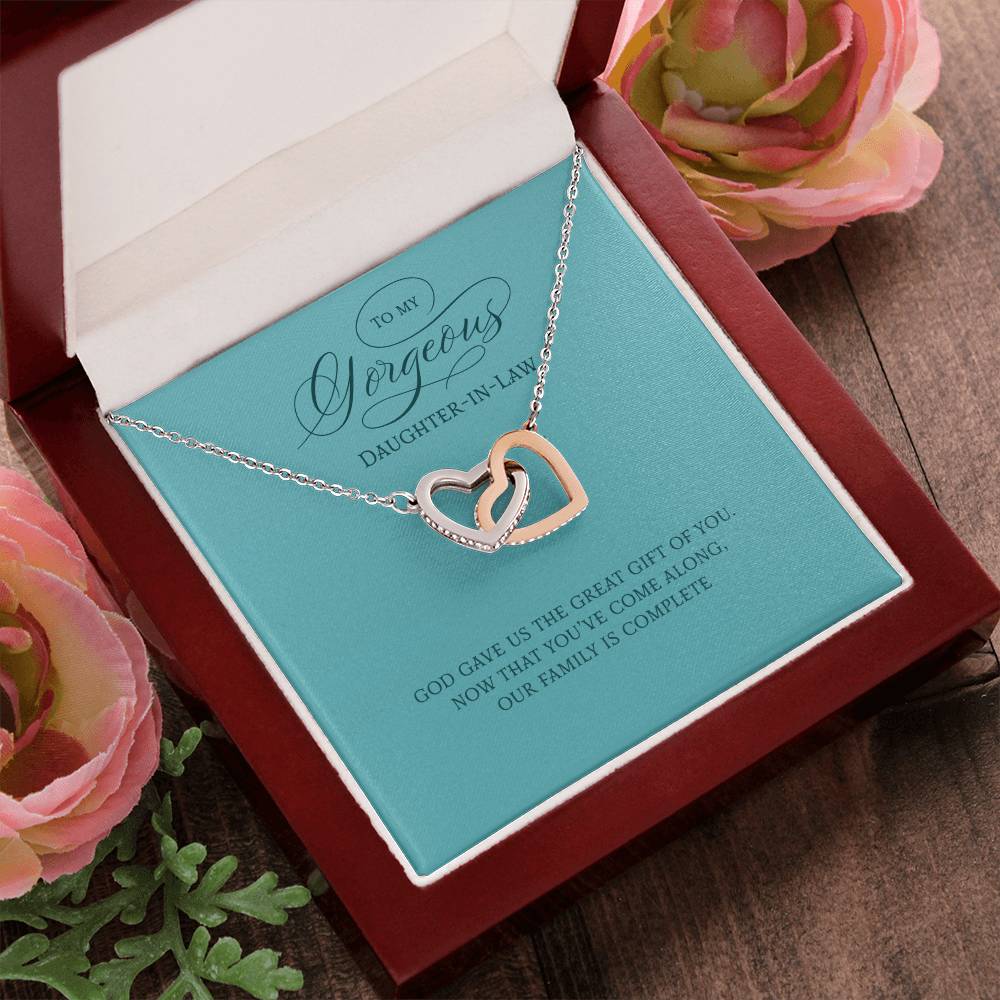 Daughter-In-Law Gift On Wedding Day Future Daughter In Law Wedding Gift For Bride From Mother Or Father In Law Interlocking Hearts Necklace