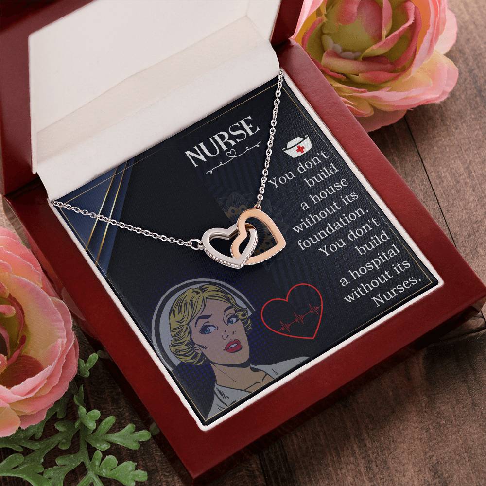 Interlocking Hearts Necklace Nurse Graduation Gift Nurse Gift Nurse Necklace Future Nurse Gift Gift For Nurse