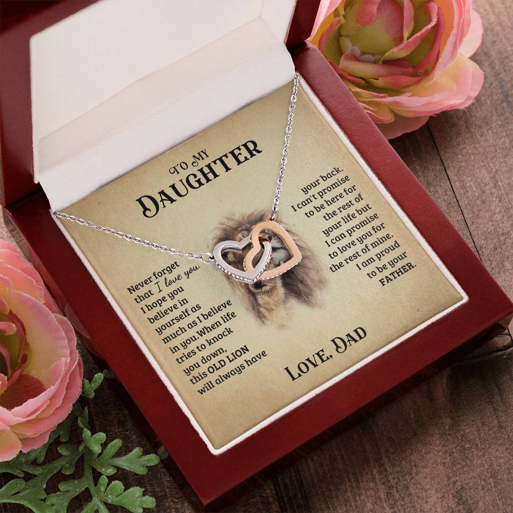 To My Daughter Necklace Gift For Daughter From Dad Christmas Gift Daughter Jewelry Interlocking Hearts Necklace