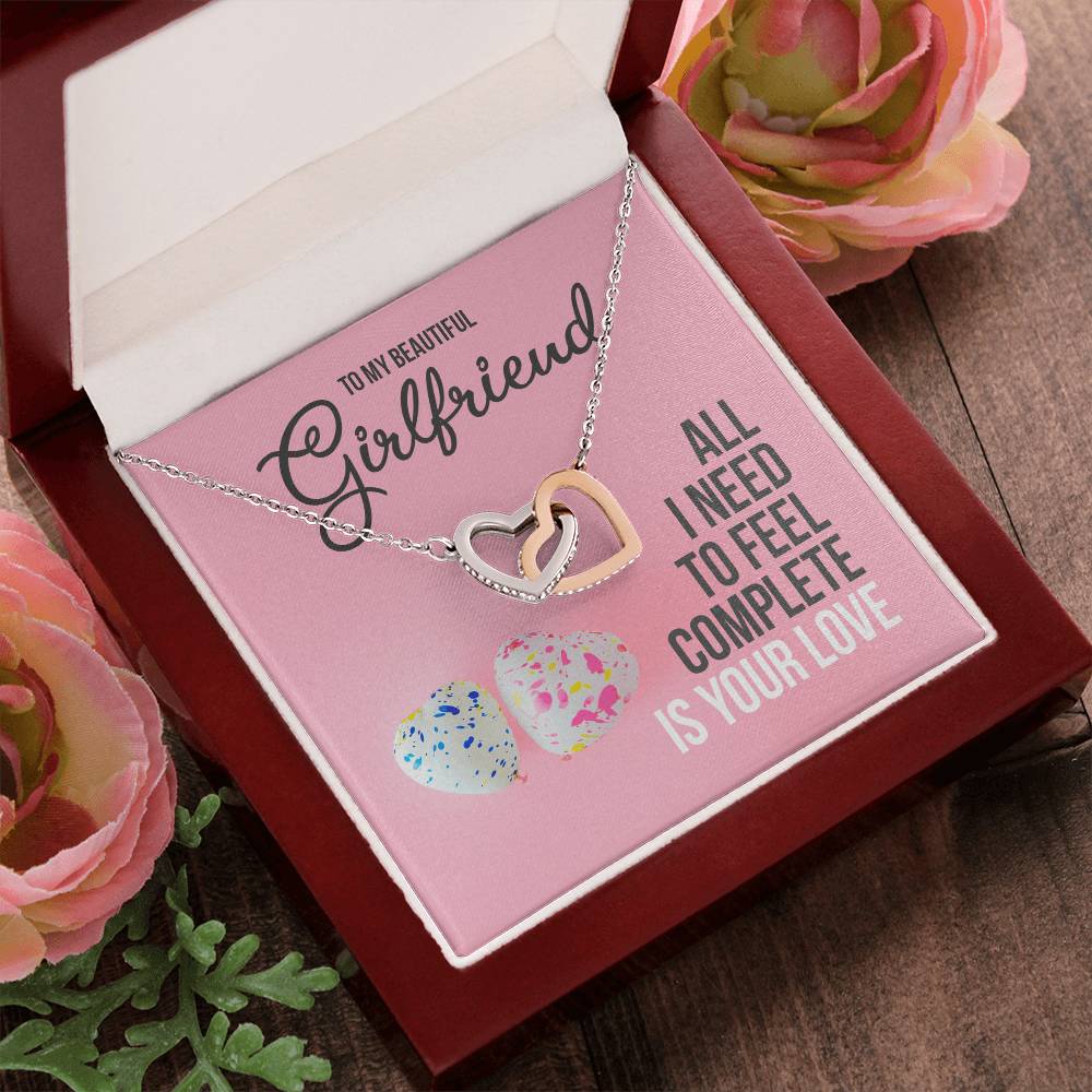 Interlocking Hearts Necklace For Girlfriend - Two Hearts