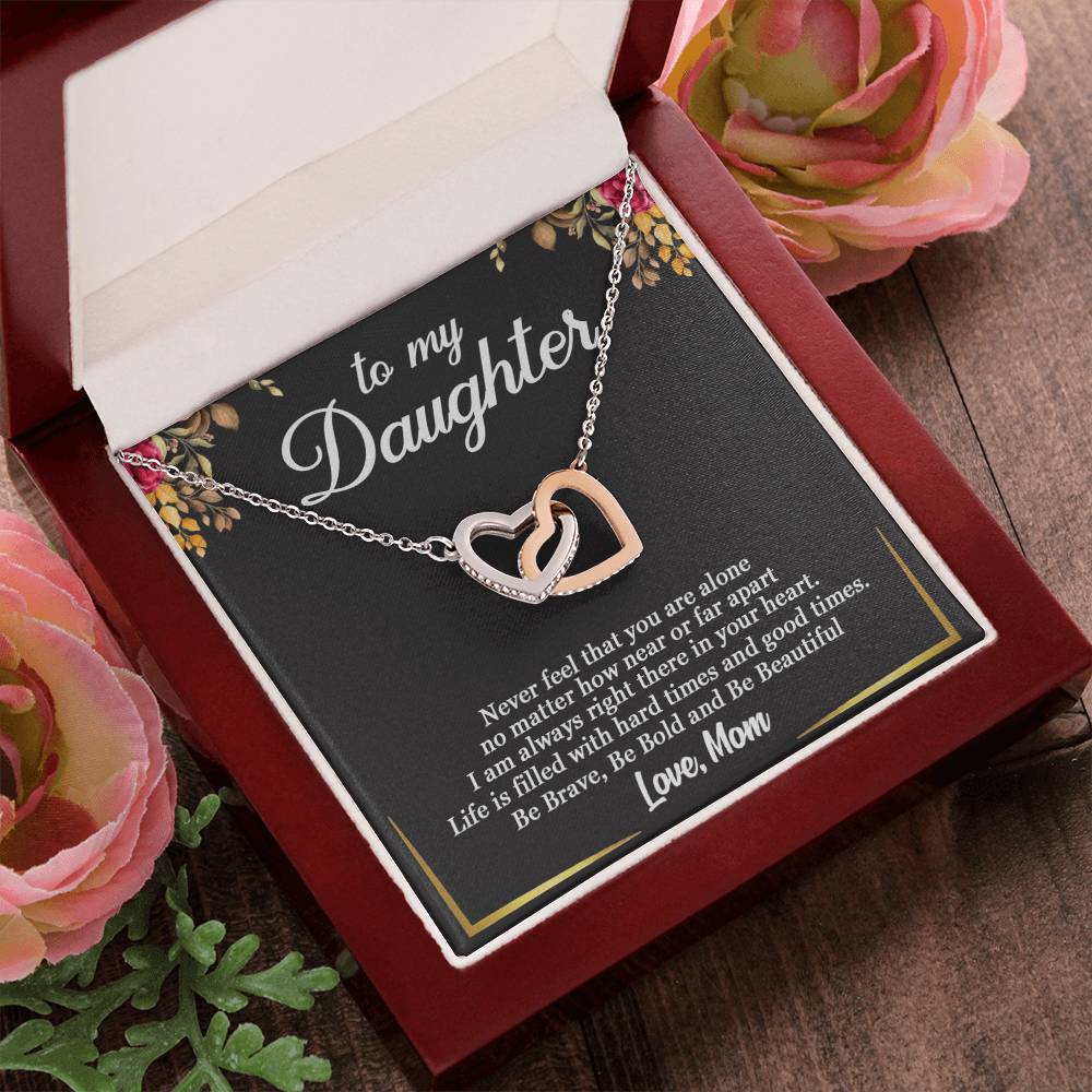 To My Daughter - Interlocking Heart Necklace So15 Interlocking Hearts Necklace