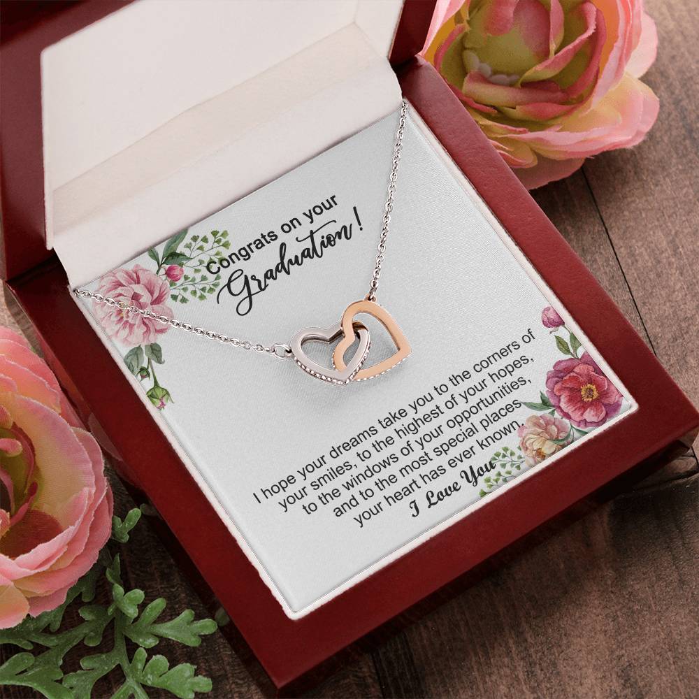 Graduation Gift For Girls Graduation Day - Necklace Interlocking Hearts Necklace