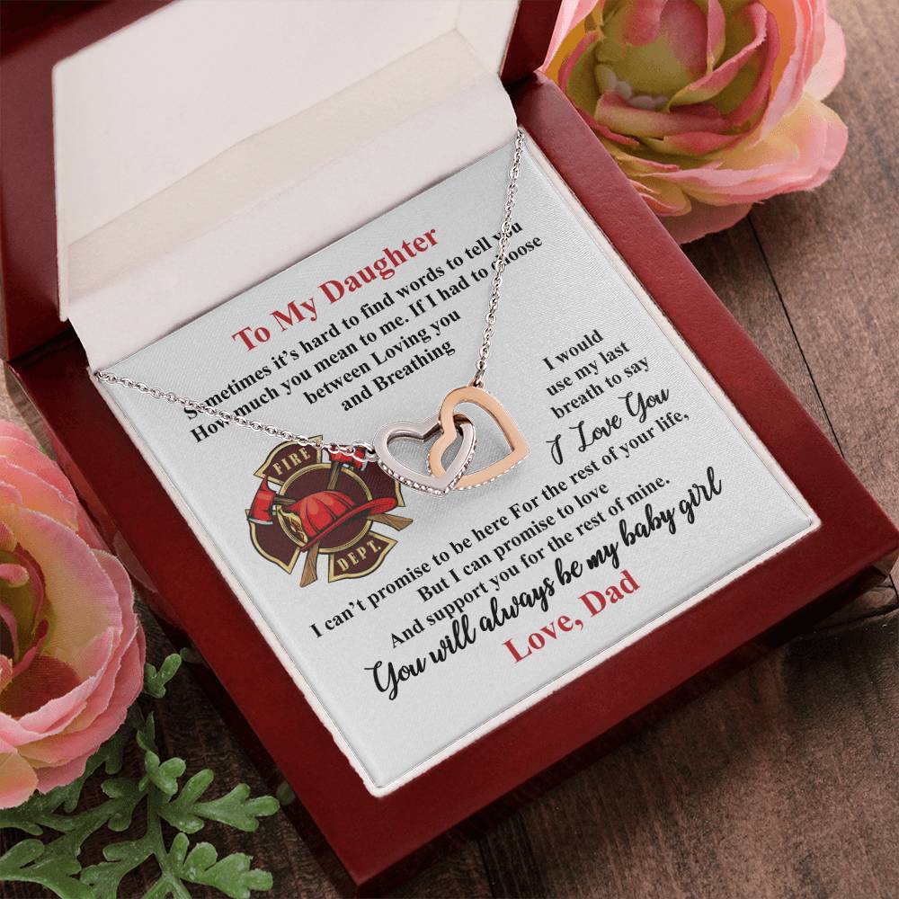 Firefighter'S Daughter - Interlocking Heart Necklace Interlocking Hearts Necklace