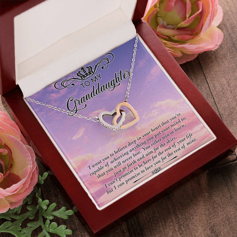 To My Granddaughter Interlocking Hearts Necklace Message Card