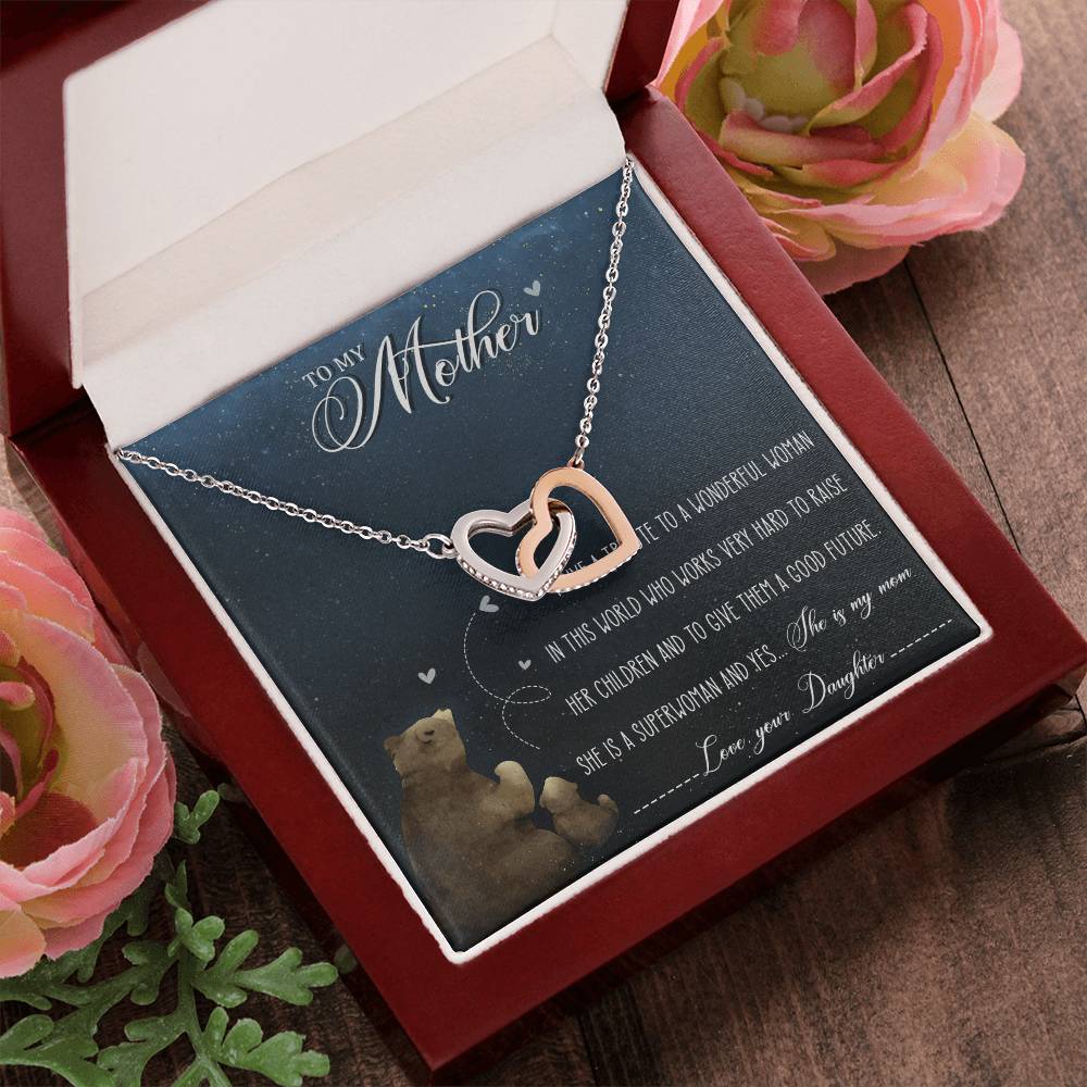 Mother Interlocking Hearts Necklace Message Card