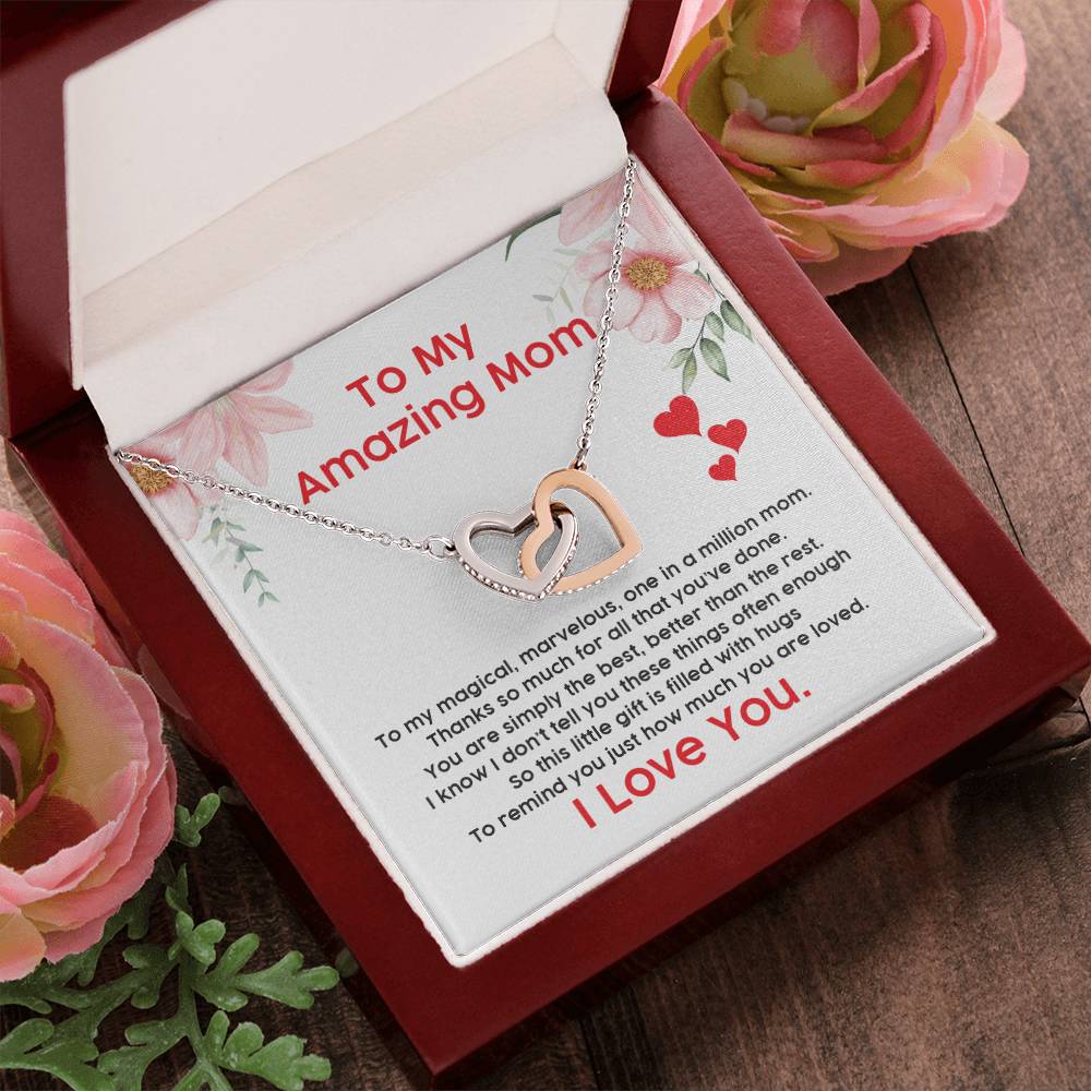 Gift For Mom - Interlocking Hearts Necklace