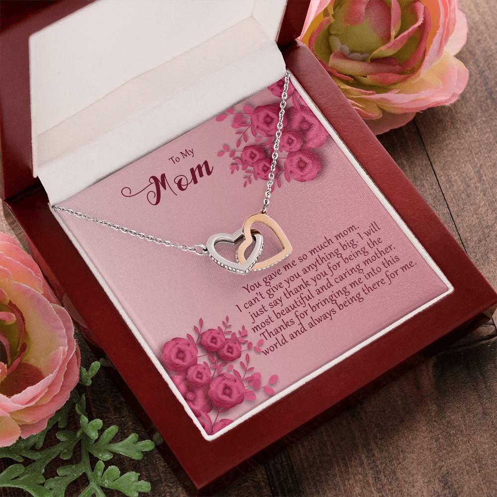 Gift For Mom Personalized Necklace Custom Gift For Mom To My Mom Interlocking Hearts Necklace