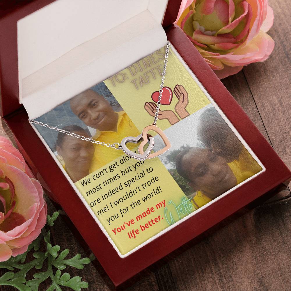 Interlocking Hearts Necklace Taffy