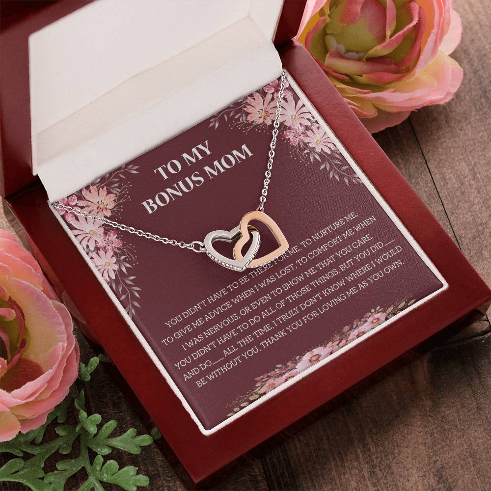 Loving Bonus Mom Interlocking Necklace Interlocking Hearts Necklace