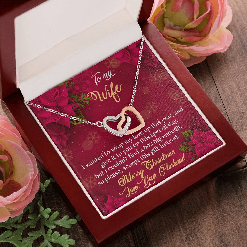 Merry Christmas To My Wife - Interlocking Hearts Interlocking Hearts Necklace