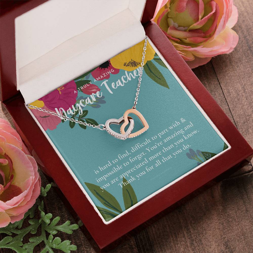 Daycare Teacher Gift For Daycare Provider Gifts Daycare Thank You Gifts Preschool Teacher Gift Thank You Gift Daycare Interlocking Hearts Necklace