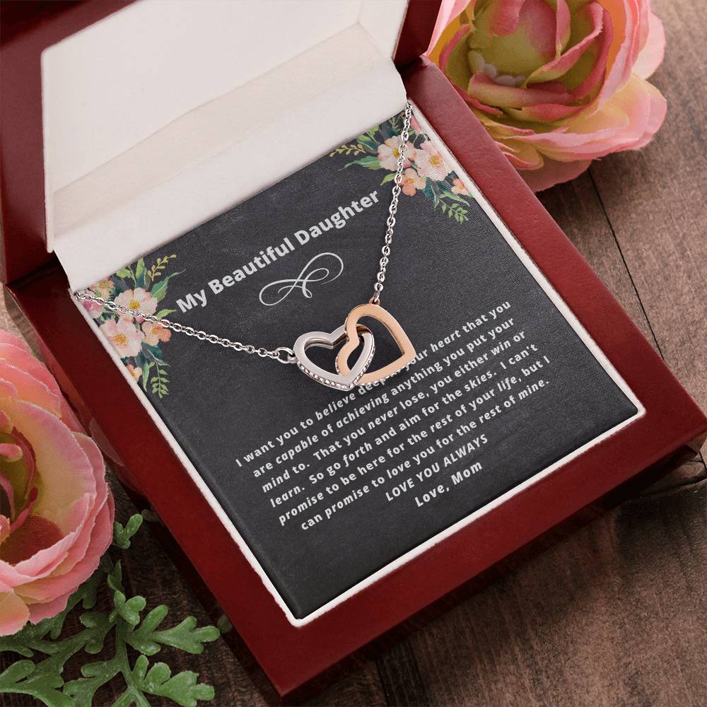 The Daughter Believe Necklace Gift Set Interlocking Hearts Necklace
