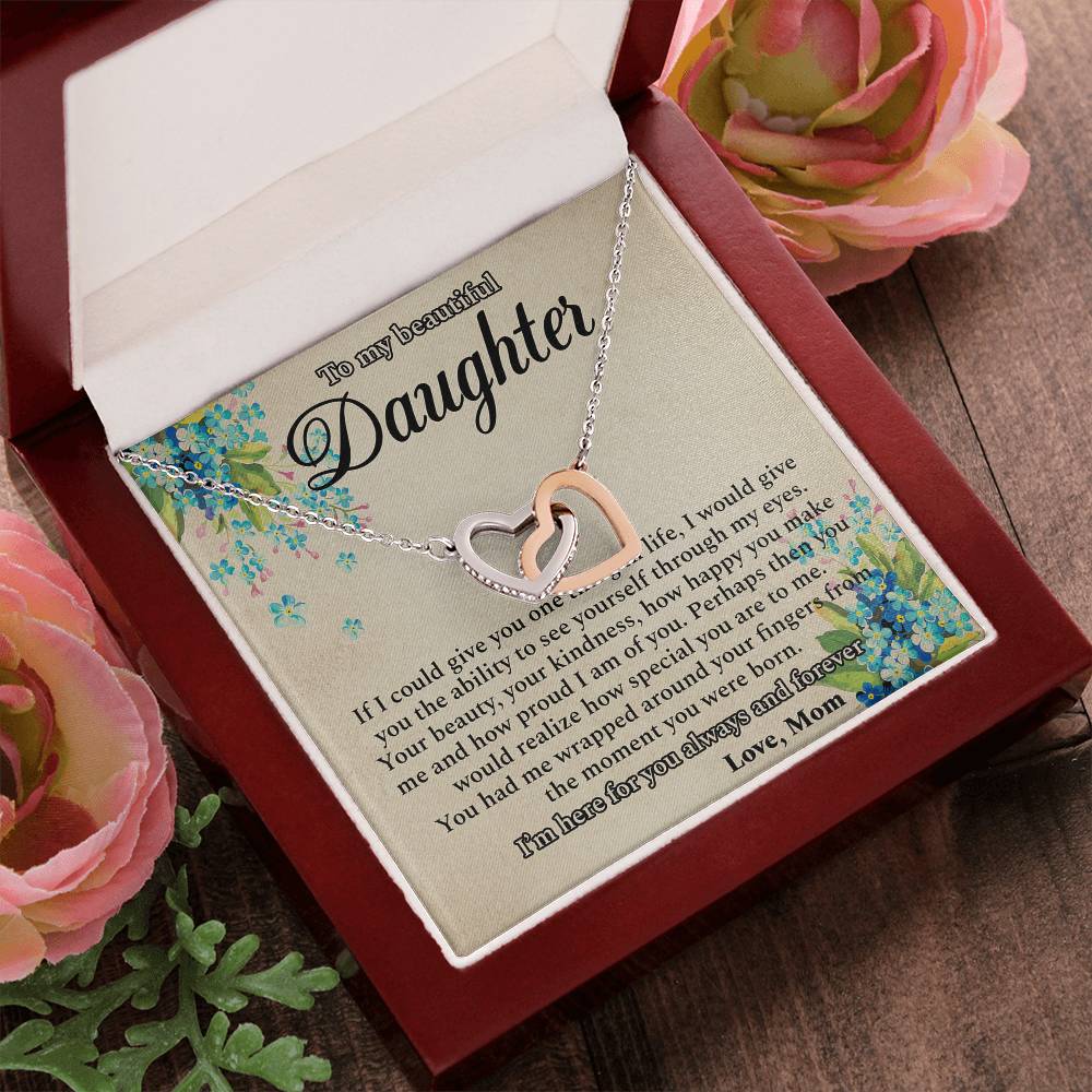 I'M Here For You Always And Forever - Best Gift For Daughter Interlocking Hearts Necklace