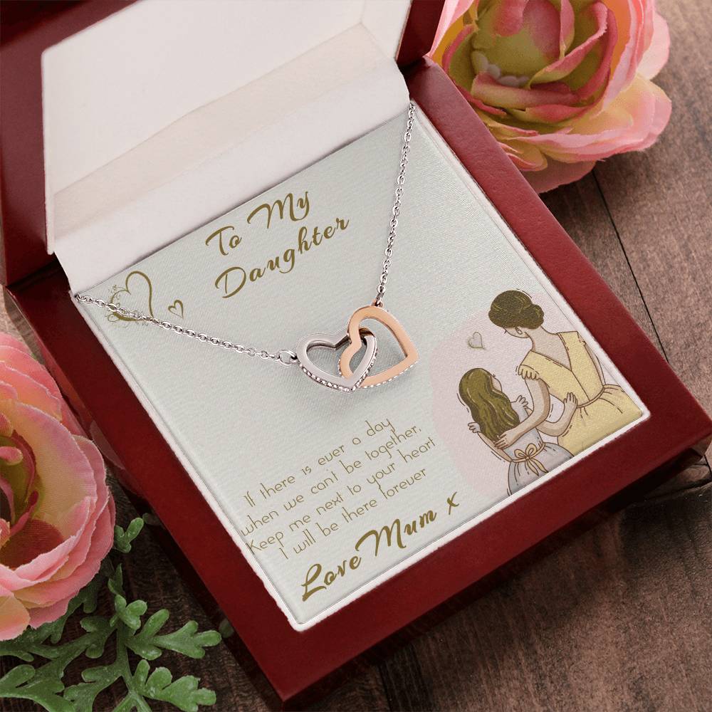 2 Hearts For My Daughter Interlocking Hearts Necklace