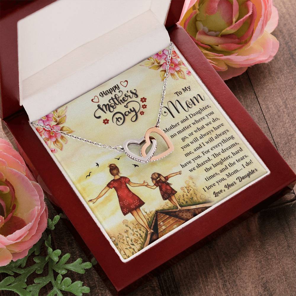 Mother And Daughter Twin Hearts Necklace Interlocking Hearts Necklace