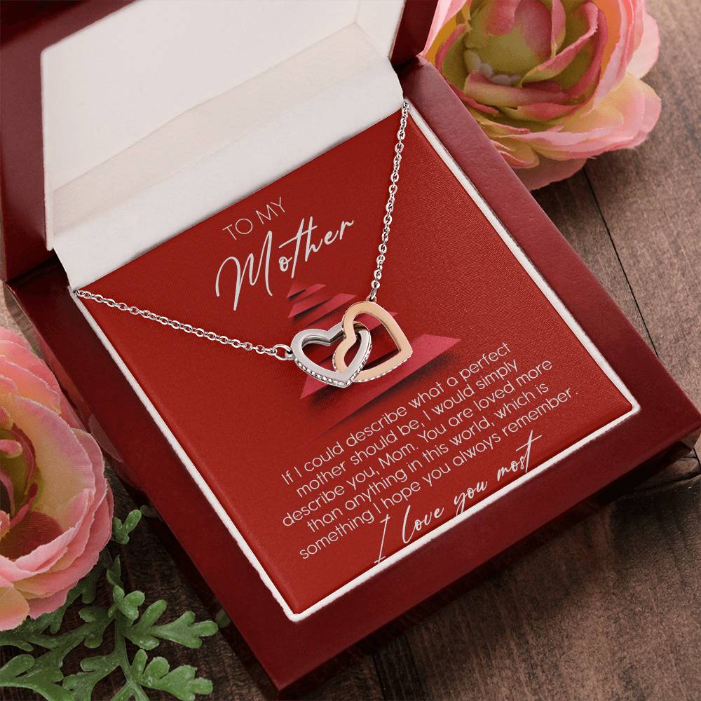 To My Mother Interlocking Hearts Necklace Message Card