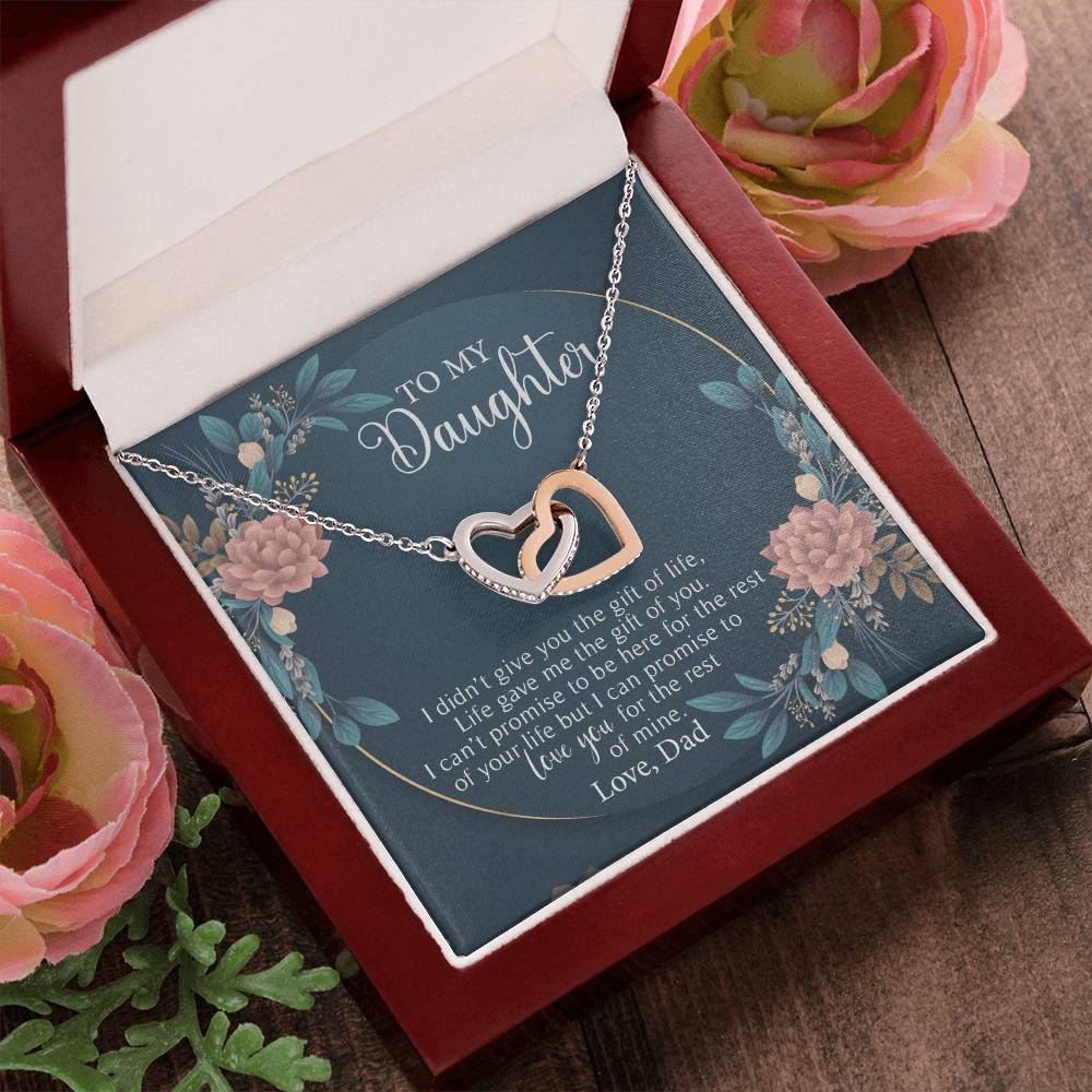To My Daughter - I Love You For The Rest Of Mine - Necklace Interlocking Hearts Necklace