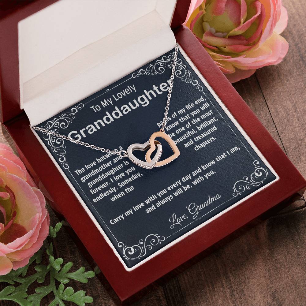 Granddaughter Gift From Grandma Grandmother To Granddaughter To My Granddaughter Necklace Granddaughter Birthday Graduation Gift Interlocking Hearts Necklace
