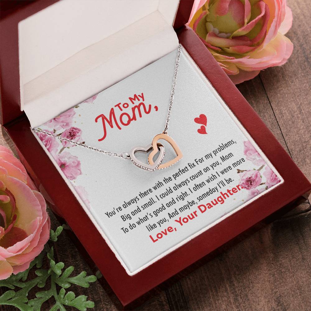 Gift For Mom - Interlocking Hearts Necklace