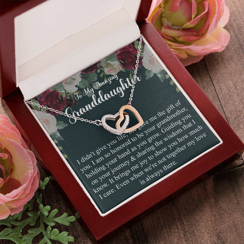 To My Granddaughter Gift From Grandmother Grandma And Granddaughter Necklace Granddaughter Birthday Gift Interlocking Hearts Necklace