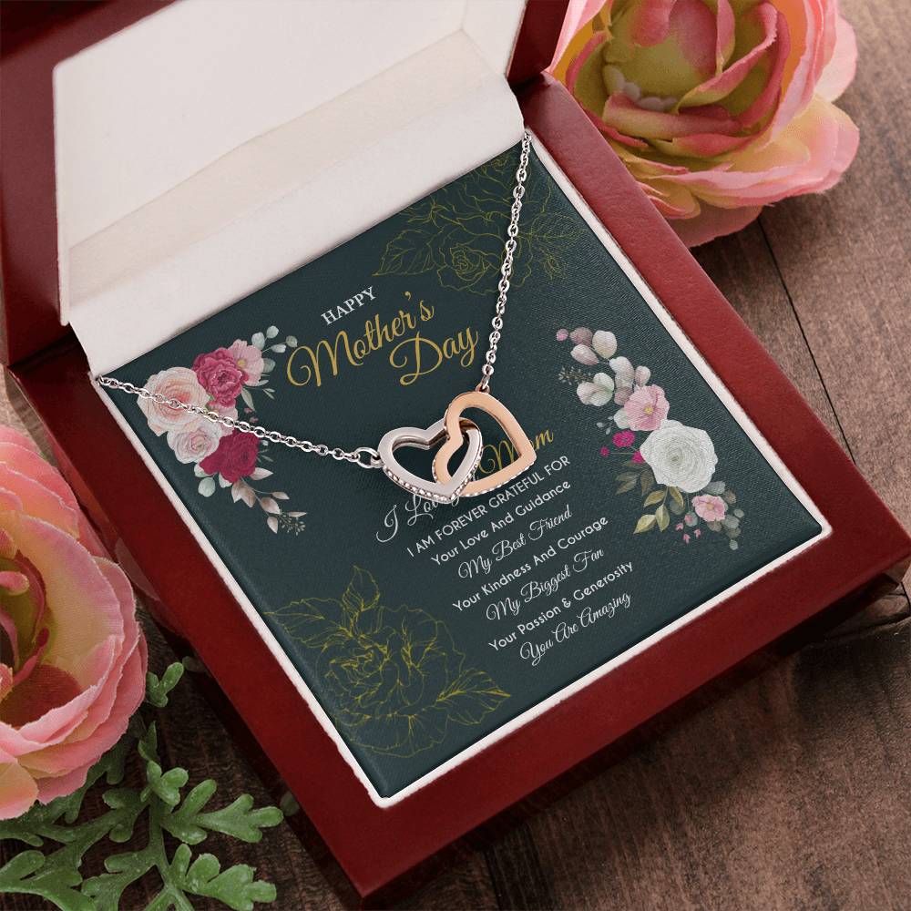 Gift For Mom - Forever Grateful - The Interlocking Heart Necklace Interlocking Hearts Necklace