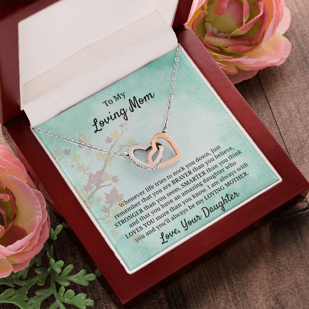You'Ll Always Be My Loving Mother Interlocking Hearts Necklace