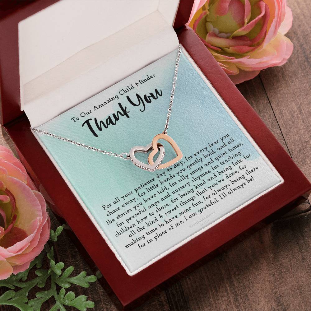 Thank You Gift For Child Minder Child Minder Appreciation Gift Child Minder Leaving Gift Childminder Christmas Gift Child Minder Necklace Interlocking Hearts Necklace