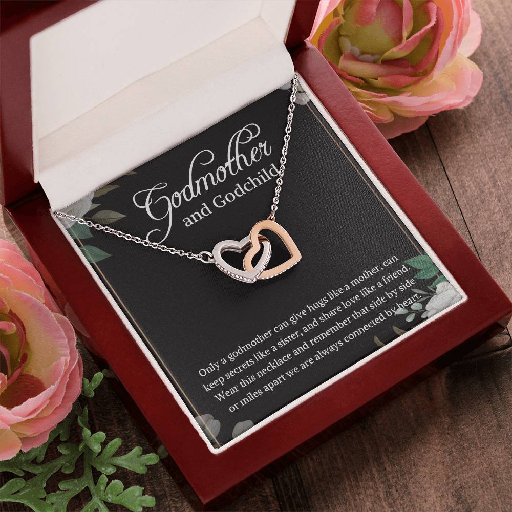 Godmother And Godchild Necklace Godmother & Goddaughter Giftgodmother And Godson Necklace Godmother Necklace Gift Godmother Necklace Box Interlocking Hearts Necklace