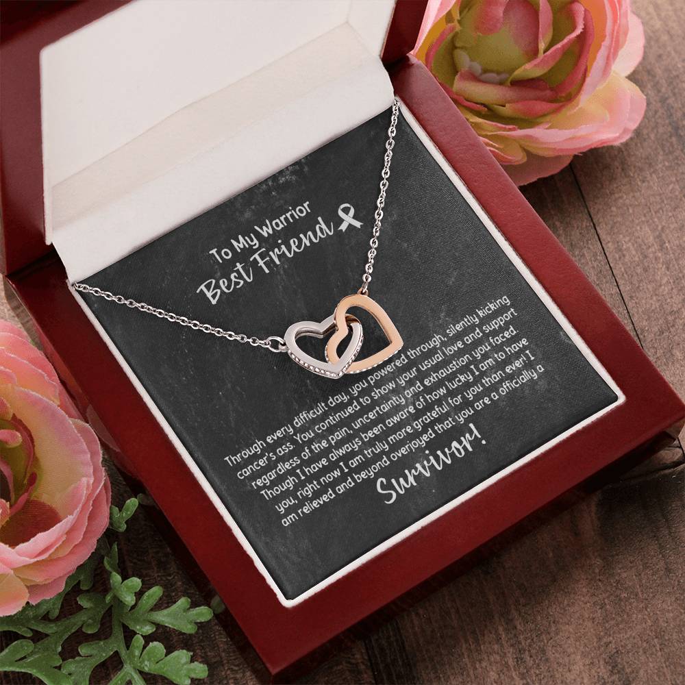 Best Friend Cancer Survivor Gift Interlocking Hearts Necklace